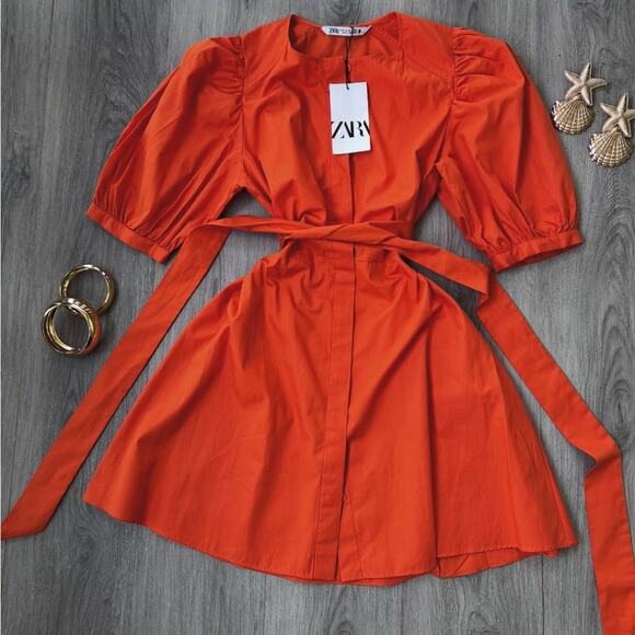 ZARA BLOGGER FAVORITE POPLIN DRESS ZW COLLECTION - Picture 1 of 11